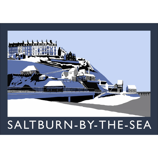 Saltburn-by-the-sea in Snow by Richard O'Neil - Graphic Art Print on Paper