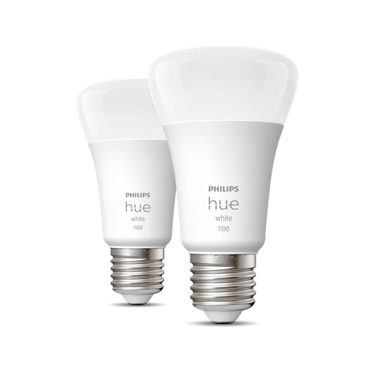 Philips Hue White Smart Bulb Twin Pack LED E27 with Bluetooth - 1100 Lumen