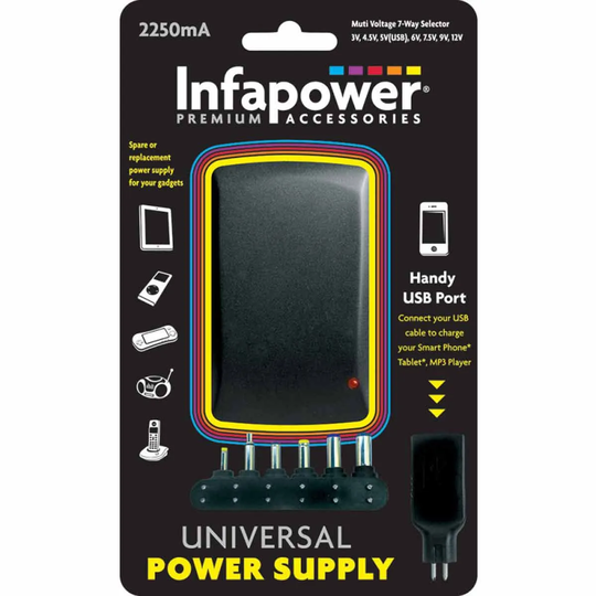 Infapower 2250Ma 7-way Universal Power Supply Ac/Dc Adaptor