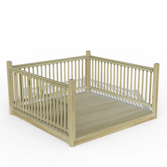 Forest Garden Decking Kit 2.4 x 2.4m with 3 x Balustrade