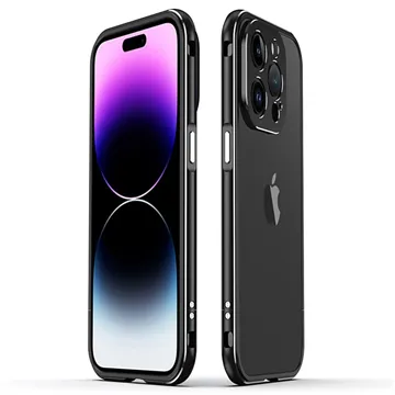 Polar Lights Style iPhone 14 Pro Max Metal Bumper - Black