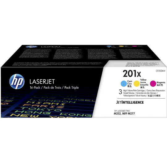 HP 201X 3-pack High Yield Cyan/Magenta/Yellow Original LaserJet Toner Cartridges