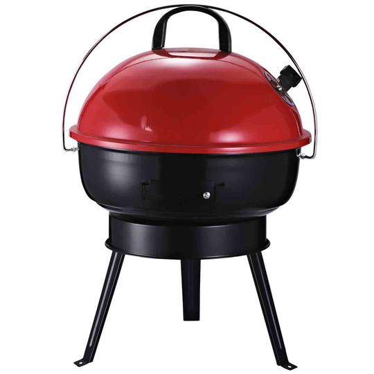 Outsunny Bbq Charcoal Grill Portable Outdoor Party With Airvents Anti-scald Handle