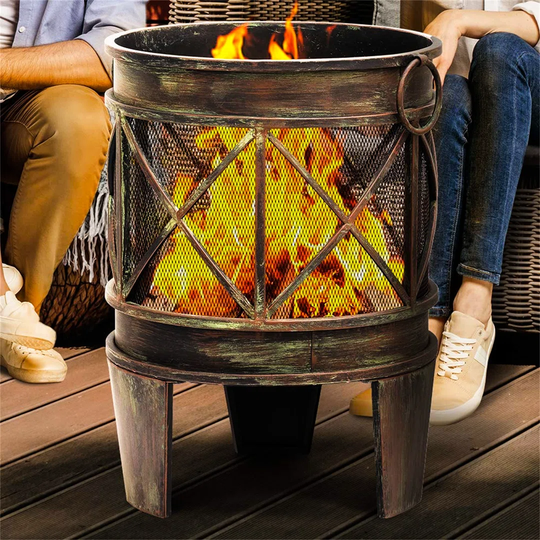 Bulle 58Cm H x 45Cm W Iron Wood Burning Outdoor Fire Pit