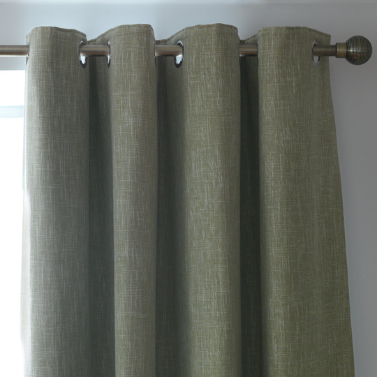 Habitat Blackout Thermal Linen Look Curtains - Olive