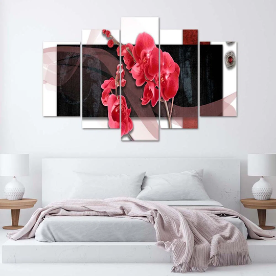 Canvas Print Red Orchid Abstraction