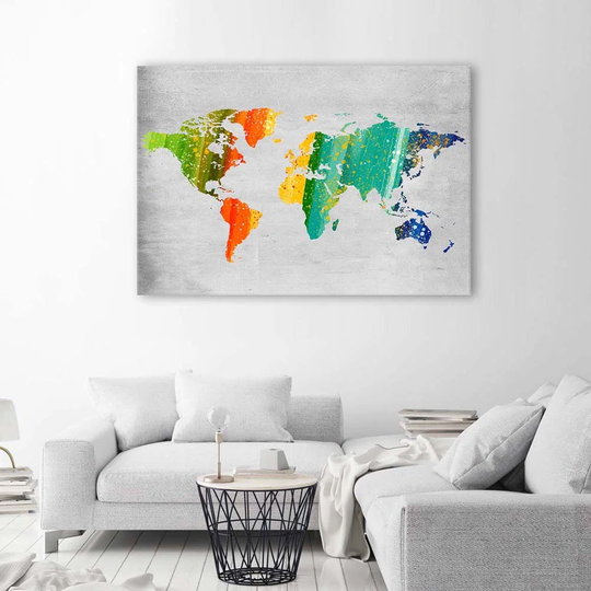 Canvas Print Office Map Coloured