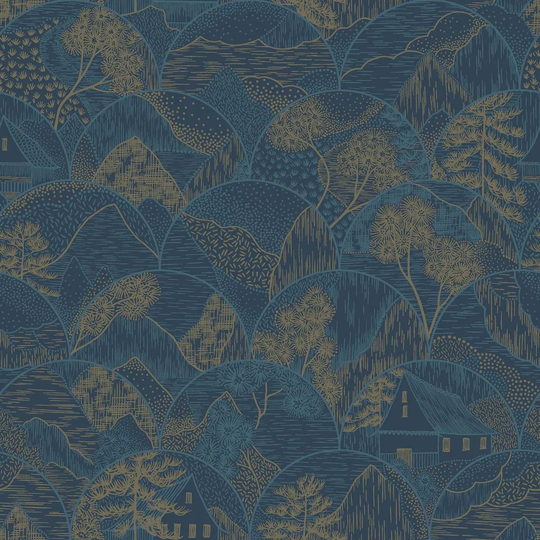 Holden Decor Teshio Navy Wallpaper