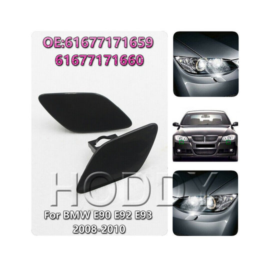 Headlight Car Washer Cover Cap Lamp Cover Black for BMW E92 Coupe 335i