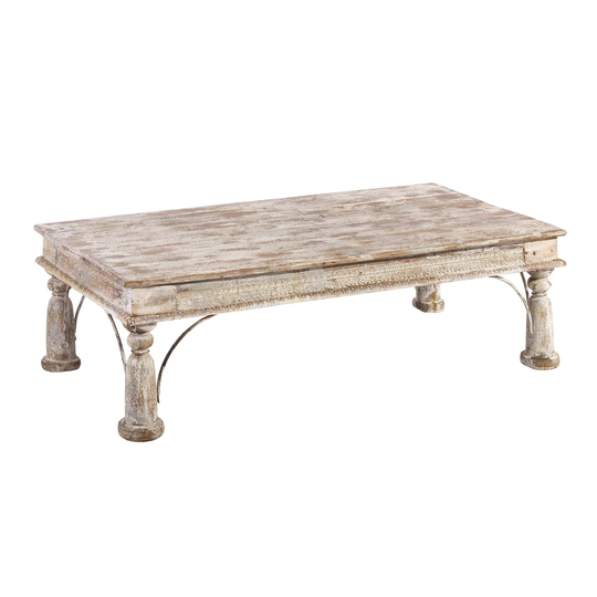 Peeples Solid Wood 4 Legs Coffee Table