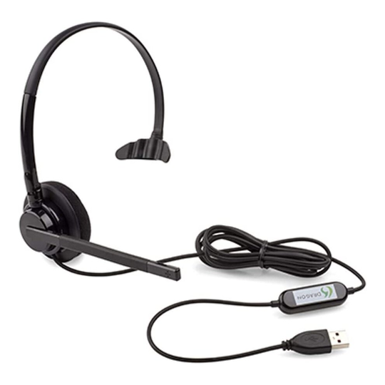 Nuance Dragon Monoaural USB Headset (HS-GEN-25) With Built In Noise Cancellation (Official Headset), Black