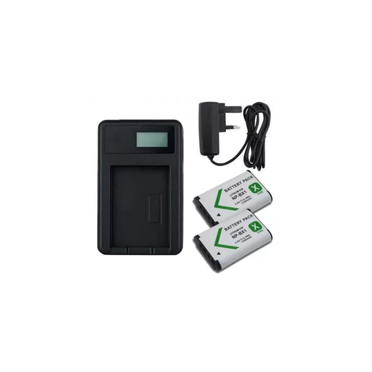 Mains Battery Charger and 2 Batteries For Sony CyberShot DSC-HX400V Camera