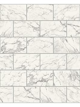Crown Metro Brick Marble Wallpaper