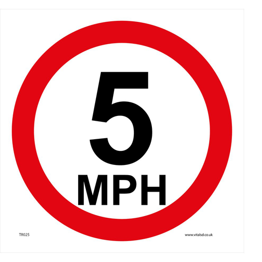 (600 x 600mm - 24 x 24, Magnetic - Vehicle Grade) 5 MPH SIGN TR025 SAFETY STICKER RIGID INDOOR OUTDOOR Buy 2 get 1 Free
