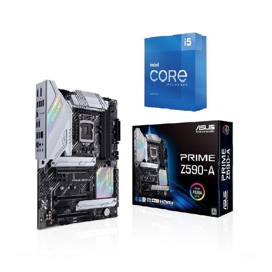ASUS PRIME Z590-A ATX Motherboard + Intel Core i5 11600K Processor Bundle