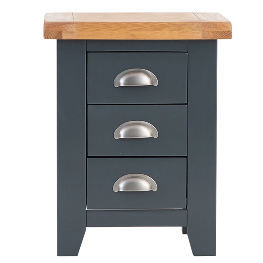 Ameliah 3 Drawer Bedside Cabinet - Light Grey