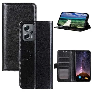 Xiaomi Redmi Note 11T Pro/11T Pro+ Wallet Case with Magnetic Closure - Black