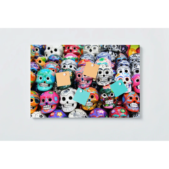 Skull Motif Magnetic Wall Mounted Cork Board