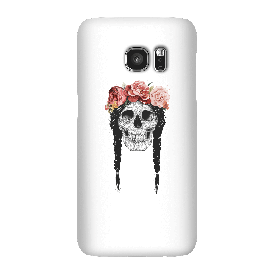 Balazs Solti Skull And Flowers Phone Case for iPhone and Android - Samsung S7 - Snap Case - Gloss