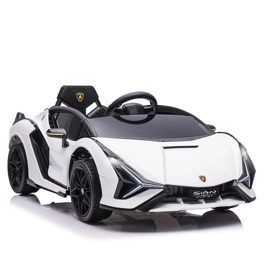 Reiten Lamborghini SIAN 12V Kids Electric Ride On Car Toy with Remote Control - White