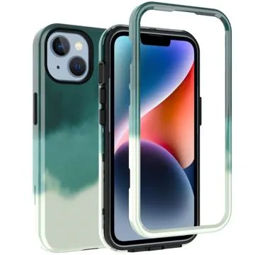 Stylish Gradient iPhone 14 Plus Hybrid Case - Green