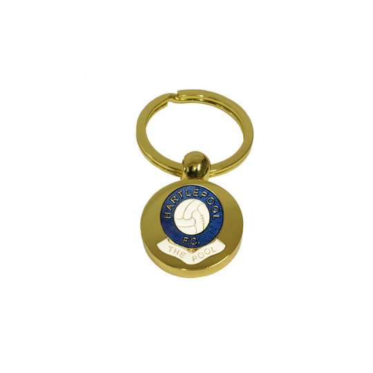 Hartlepool United football club gold disc keyring