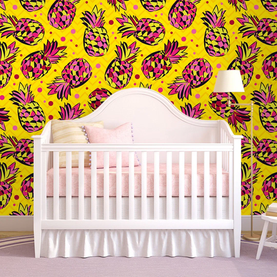 Walllpaper Roll 312X219cm Mural Decoration Wallpaper Material With Print Kitchen Livingroom Bedroom - Utensil Pineapple Fruit On