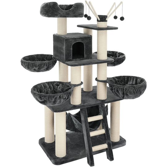 Tectake Cat Tree Scratching Post Gismo - Grey/White