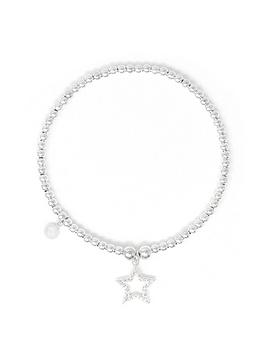 Say It With Diamonds Star Bracelet With Cubic Zirconia Stones - Sterling Silver