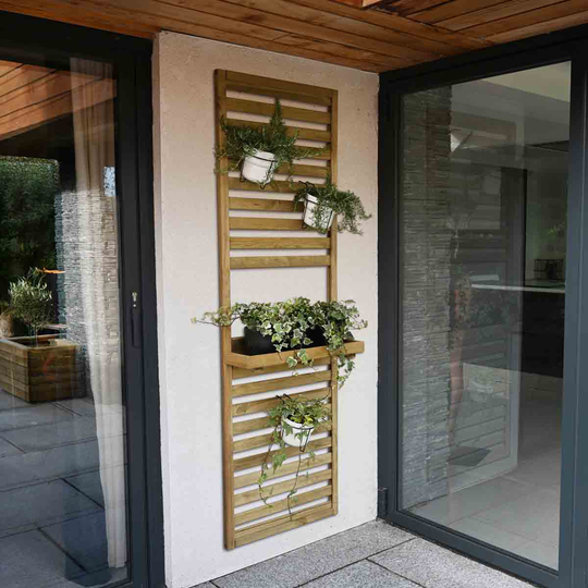 Forest Garden Slatted 5'11'' x 1'11'' Wall Planter - 2 Shelf