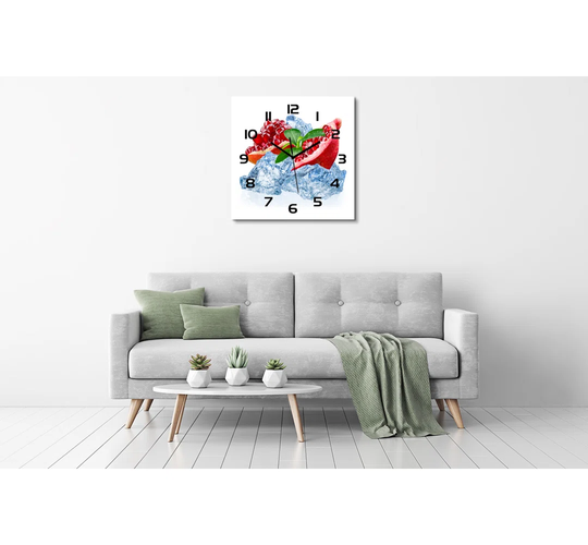 Jissela Pomegranate with Ice Silent Wall Clock