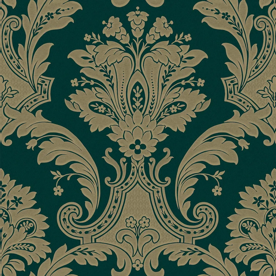 Belgravia Decor Amara Damask Green/Gold Wallpaper