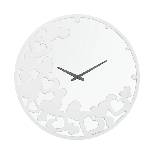 Wall Clock White Heart Cm 55X4