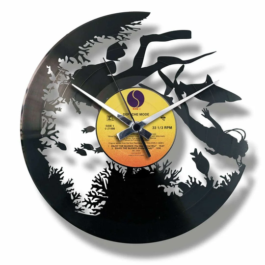 Vinyl for The Divers and Those Who Love Diving 30cm Silent Wall Clock