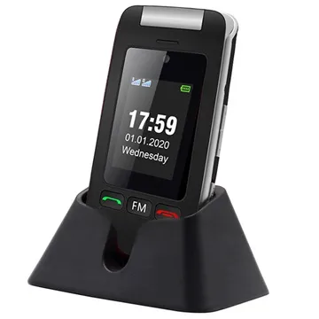 Artfone C10 Senior Flip Phone - Dual SIM, SOS - Black