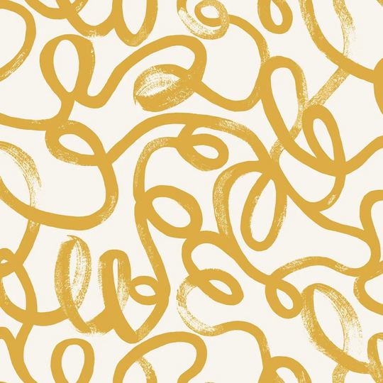 Holden Decor Squiggle Ochre/White Wallpaper