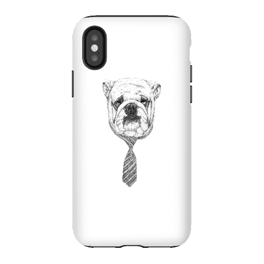Balazs Solti Suited And Booted Bulldog Phone Case for iPhone and Android - iPhone X - Tough Case - Gloss
