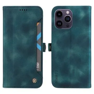 Yikatu YK-002 iPhone 14 Pro Max Wallet Case with Card Slot - Blue