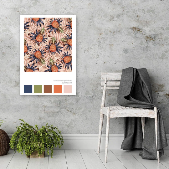 Poster, Pineapples On Leaves