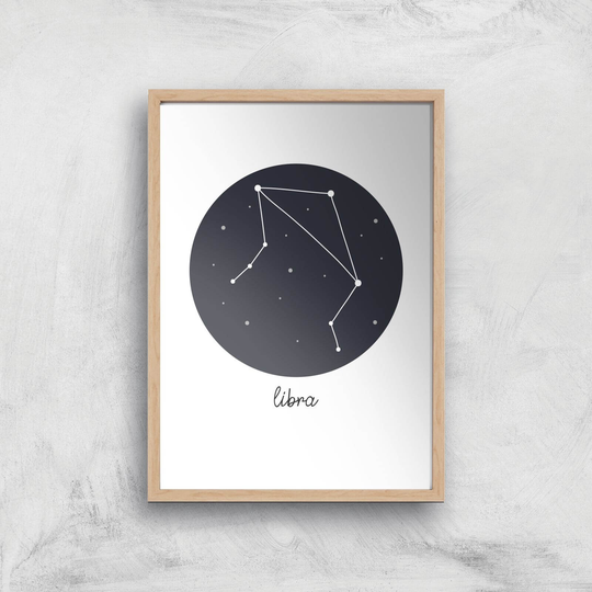 Libra Art Print - A4 - Wooden Frame