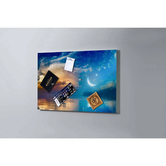 Sassnitz Magnetic Board 75 x 50cm with 5 magnets Day and Night