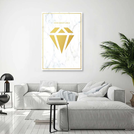 Canvas Print Diamond Marble Gold