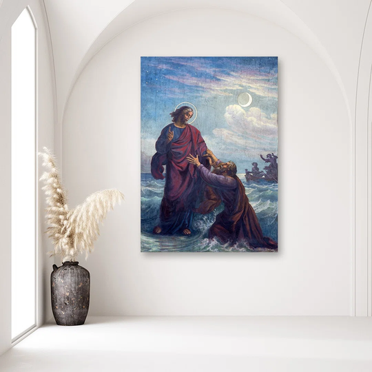 Canvas Print REPRODUCTION Drowning Peter And Jesus