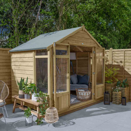 Forest Garden 8' x 6' Oakley Overlap Summerhouse w/ Installation