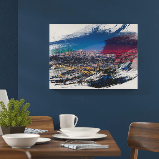 'City LA Los Angeles Skyline' Graphic Art Print Poster
