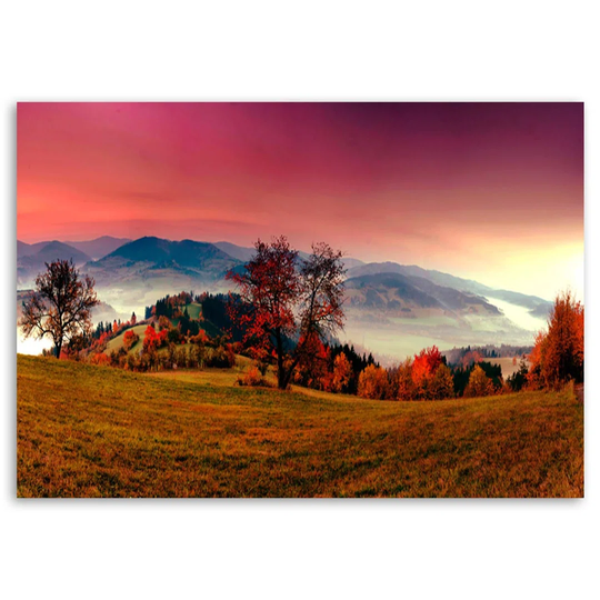 Canvas Print Mountain Landscape Meadow Tree