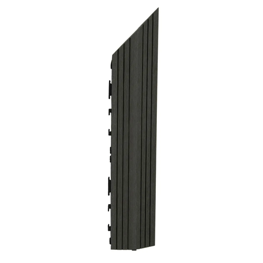 Decko 1 Piece Black Composite Interlocking Right Edging Tile 37Cm X 7Cm