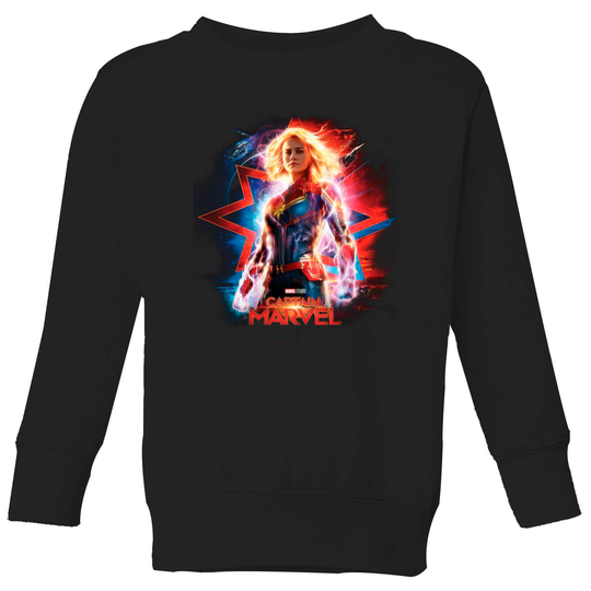 Captain Marvel Poster Kids' Sweatshirt - Black - 3-4 Years - Black