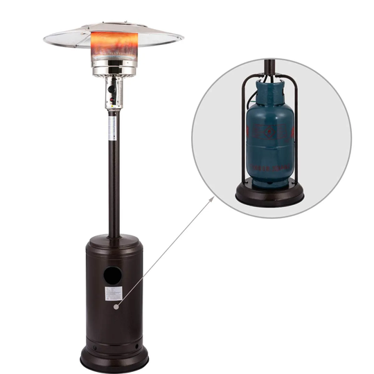 Heatsure Outdoor Gas Patio Heater Bronze Powder Coated Hammered Metal 5Kw - 12Kw