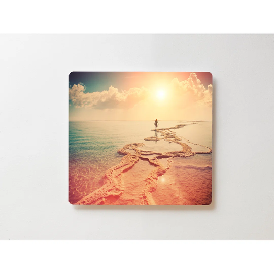 Backlight Motif Mural Beach Sea Sunrise Magnetic Cork Board
